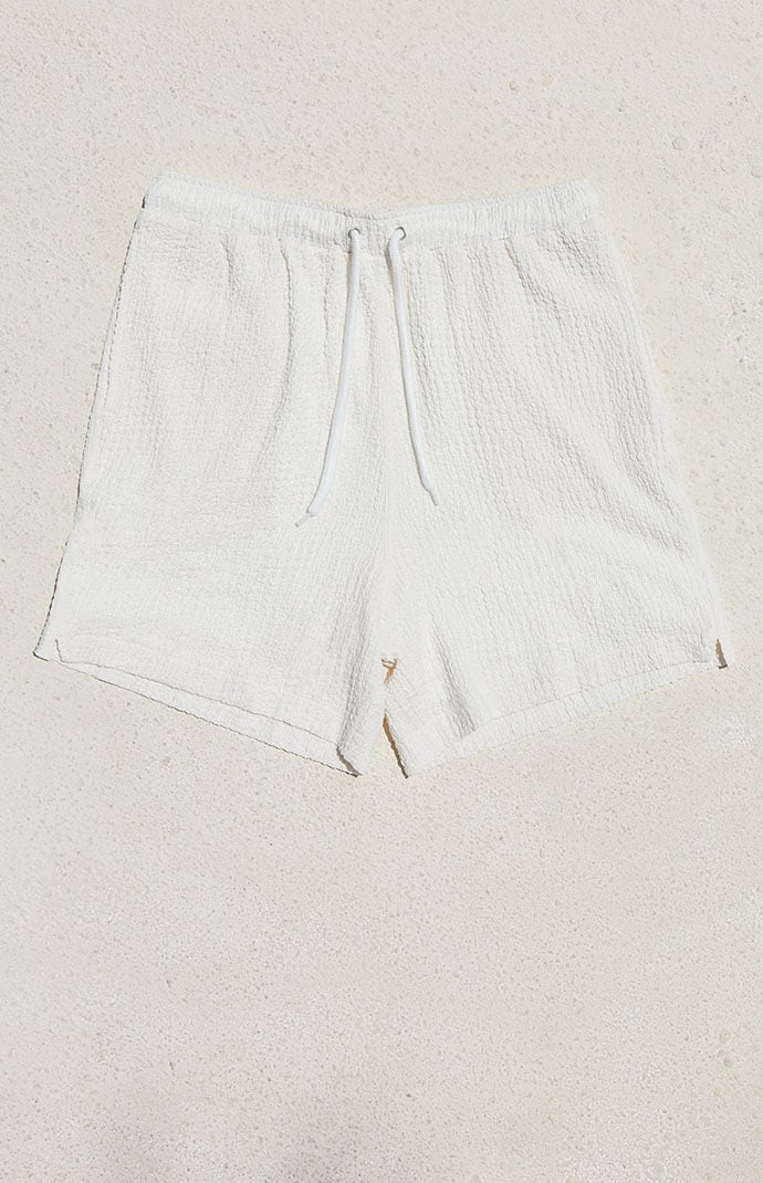 Image: Cream Textured Shorts