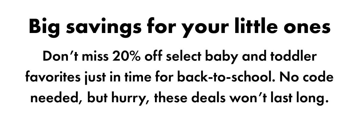 big savings for little ones