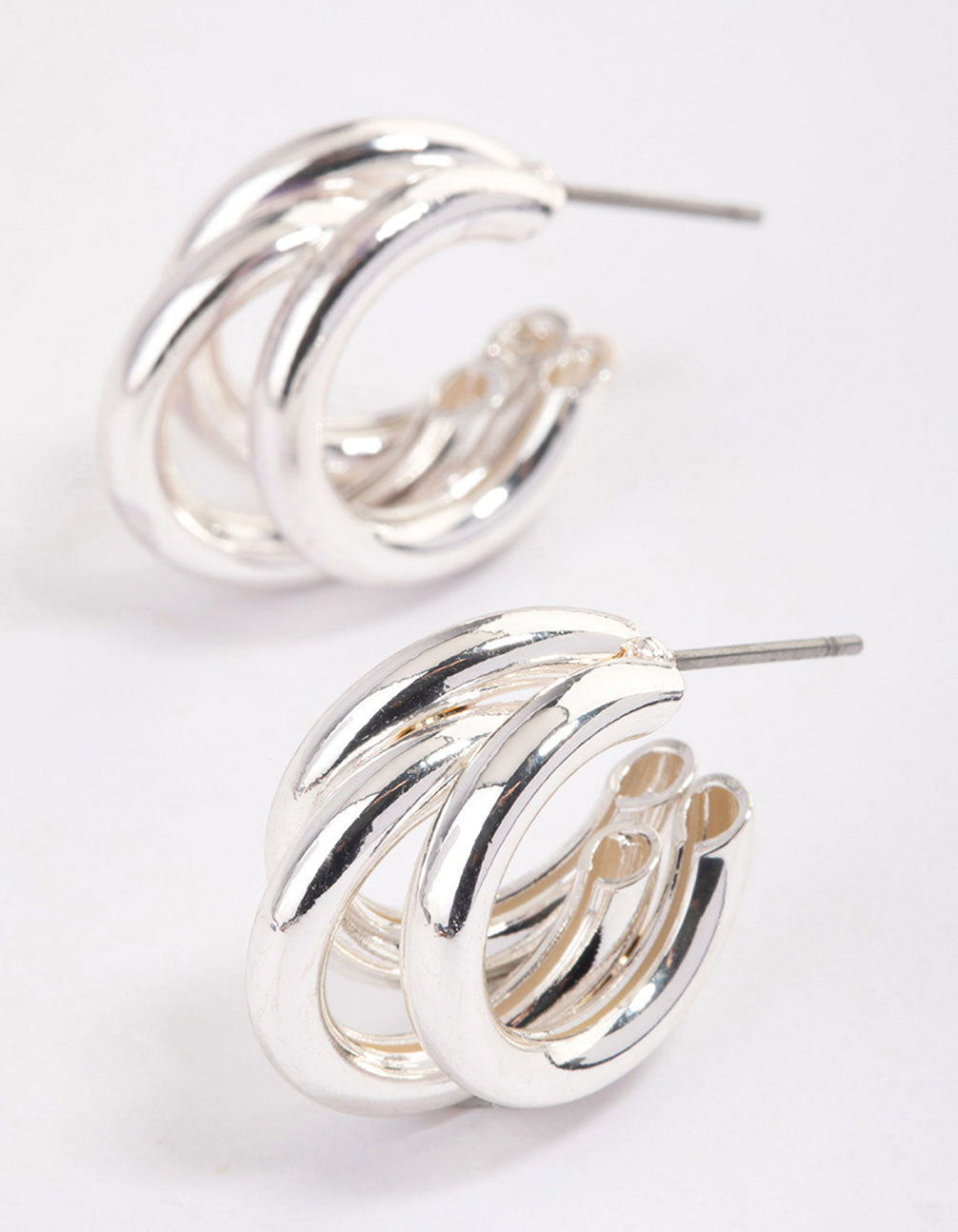 Image of Silver Triple Row Hoop Earrings & Polishing Set