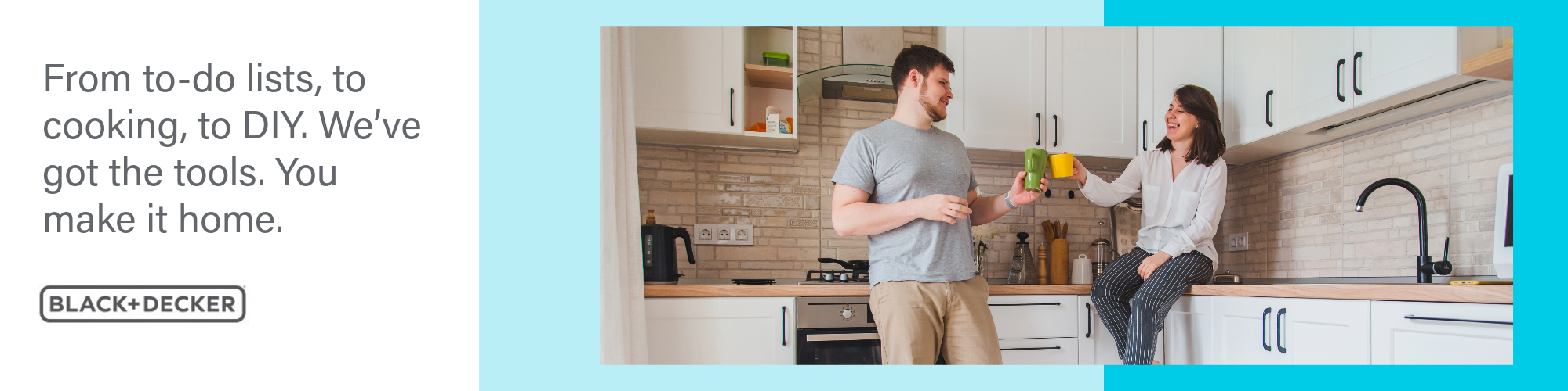 couple in their kitchen having coffee