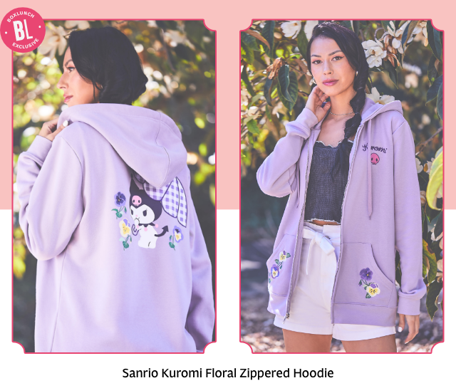 Sanrio Kuromi Floral Zippered Hoodie