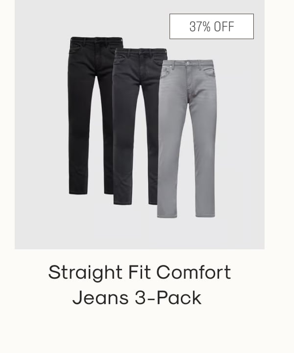 Straight Fit Comfort Jeans 3-Pack