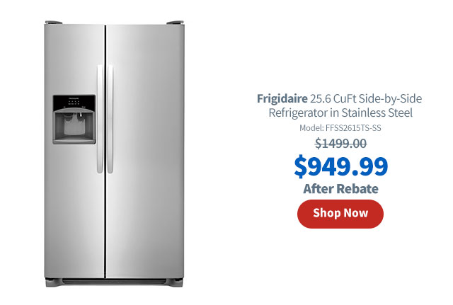 Frigidaire 25.6 CuFt Side-by-Side Refrigerator in Stainless Steel