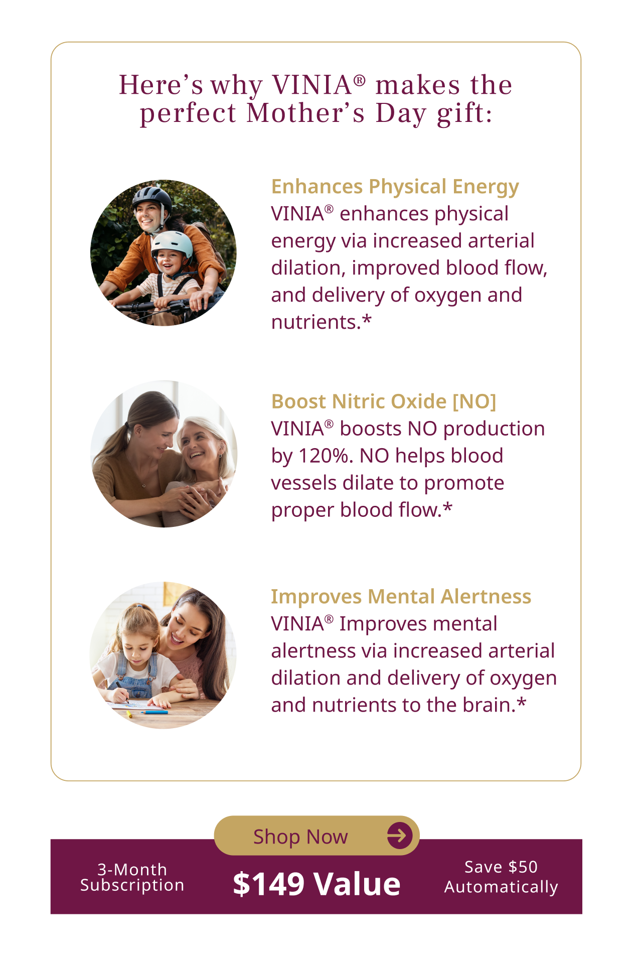 Here’s why VINIA® makes the perfect Mother’s Day gift: