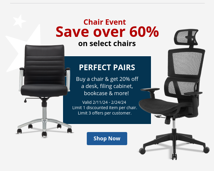 Save over 60% on select chairs - Shop Now