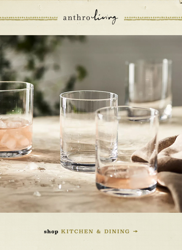 Old fashioned glasses. Shop kitchen and dining.