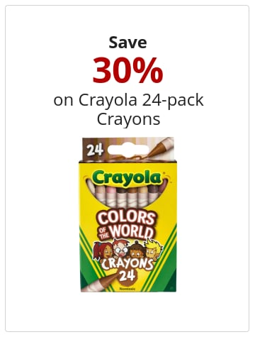 Save 30% on Crayola 24-pack Crayons