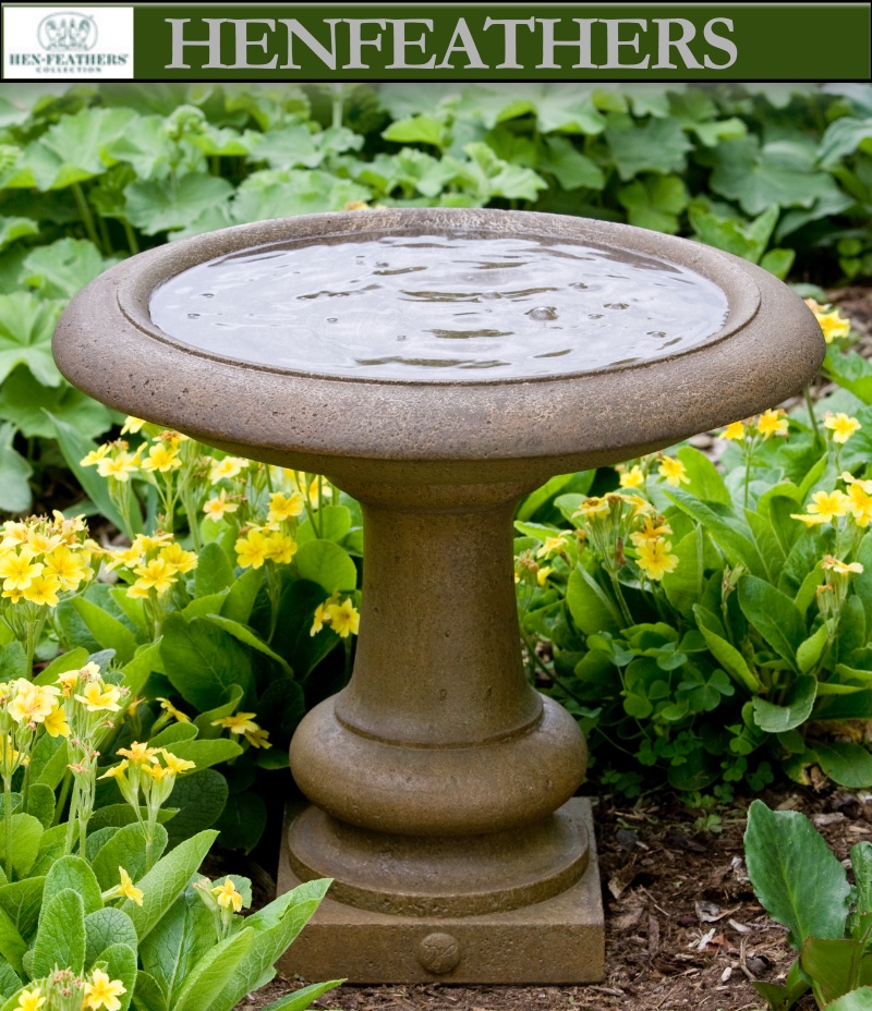 Hampton Oyster Shell Small Faux Bois Birdbath