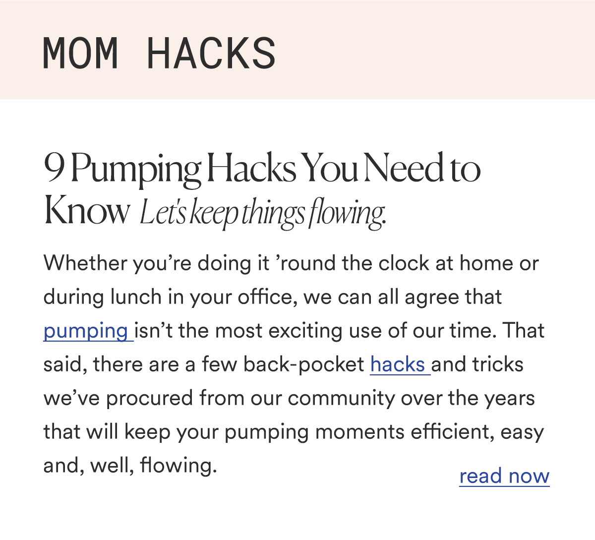 MOM HACKS 9 Pumping Hacks You Need to Know