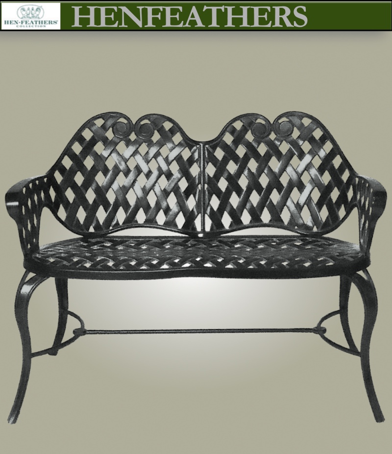 Vintage Lattice Weave Bench