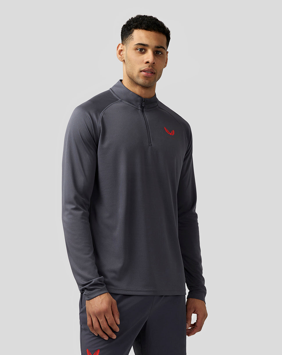 Image of Men’s Adapt Quarter Zip Top - Pewter Blue