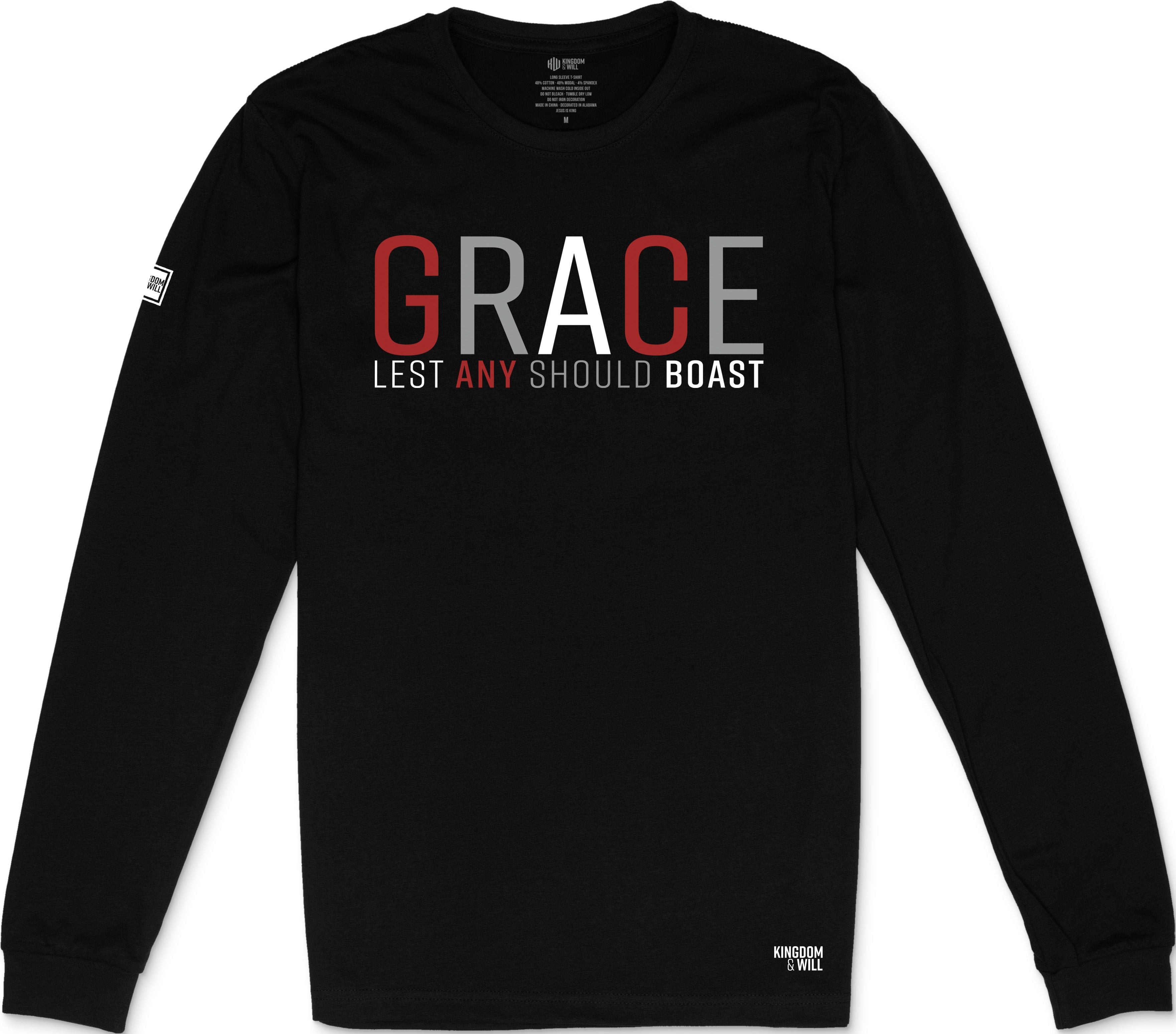 Image of Grace Long Sleeve T-Shirt (Black & Red)