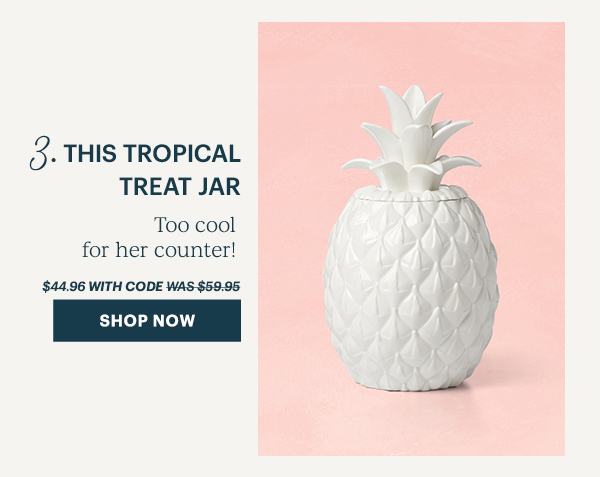 3. THIS TROPICAL TREAT JAR  Too cool for her counter!  $44.96 WITH CODE  [SHOP NOW]