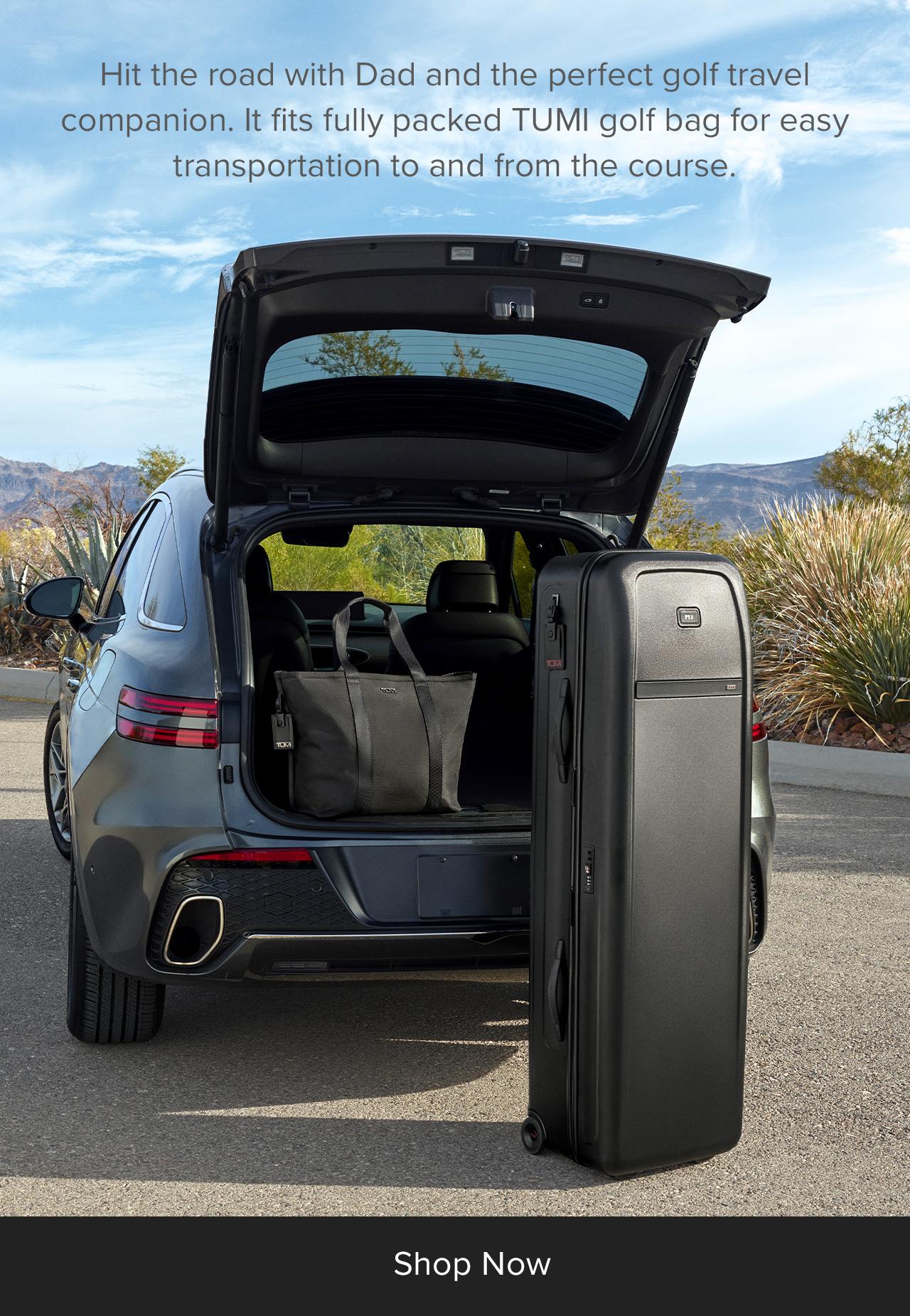 Shop Now: Hit the road with Dad and the perfect golf travel companion. It fits fully packed TUMI golf bag for easy transportation to and from the course. 