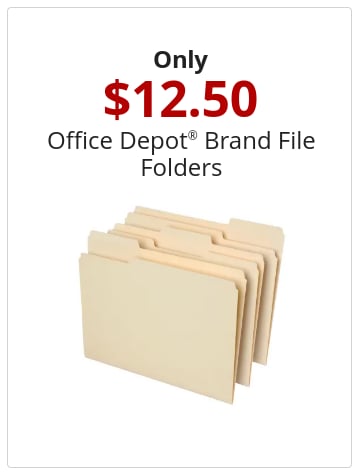 Only $12.5 Office Depot® Brand File Folders