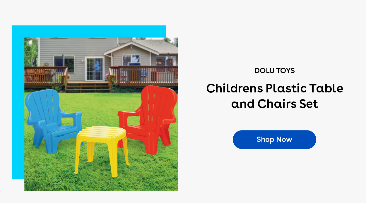 DOLU TOYS Childrens Plastic Table and Chairs Set - Shop Now