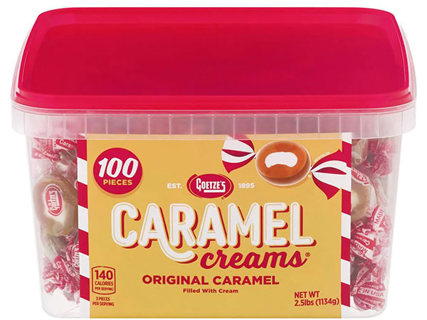 131709 - Goetze's Caramel Creams Bulls Eyes Candy - Vanilla: 100-Piece Tub