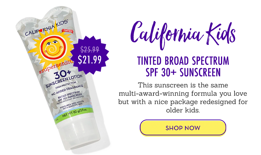 CALIFORNIA KIDS® #SUPERSENSITIVE™ TINTED BROAD SPECTRUM SPF 30+ SUNSCREEN