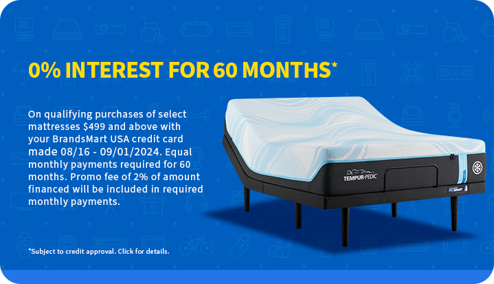 0% Interest for 60 Months on select Mattresses over $499