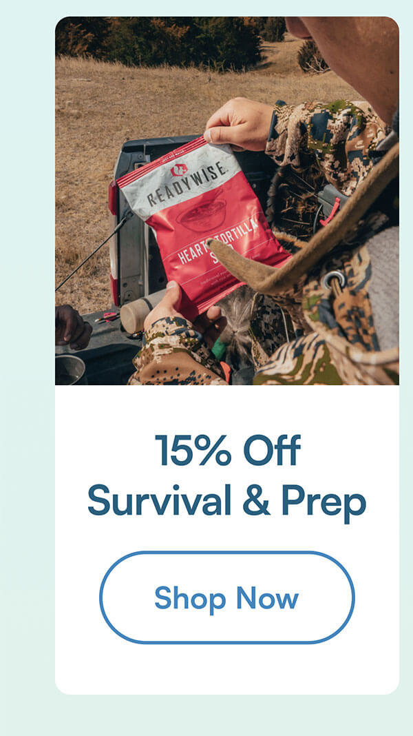 15% Off Survival & Prep