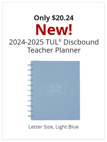 Only $20.24 New! 2024-2025 TUL® Discbound Teacher Planner Letter Size, Light Blue