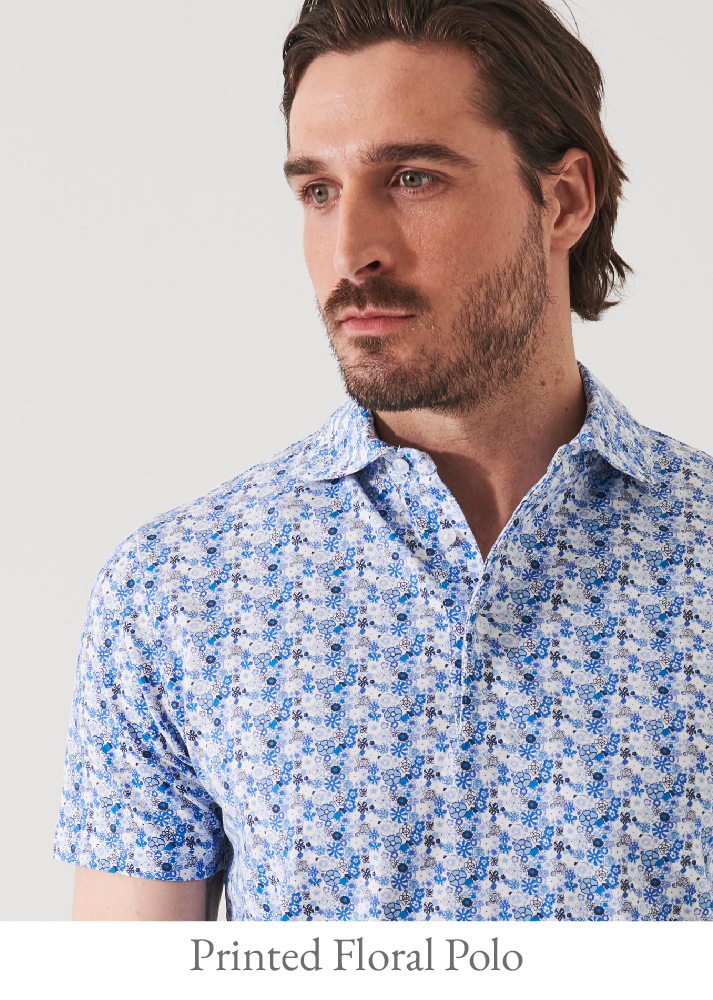 PIMA COTTON STRETCH PRINTED POLO