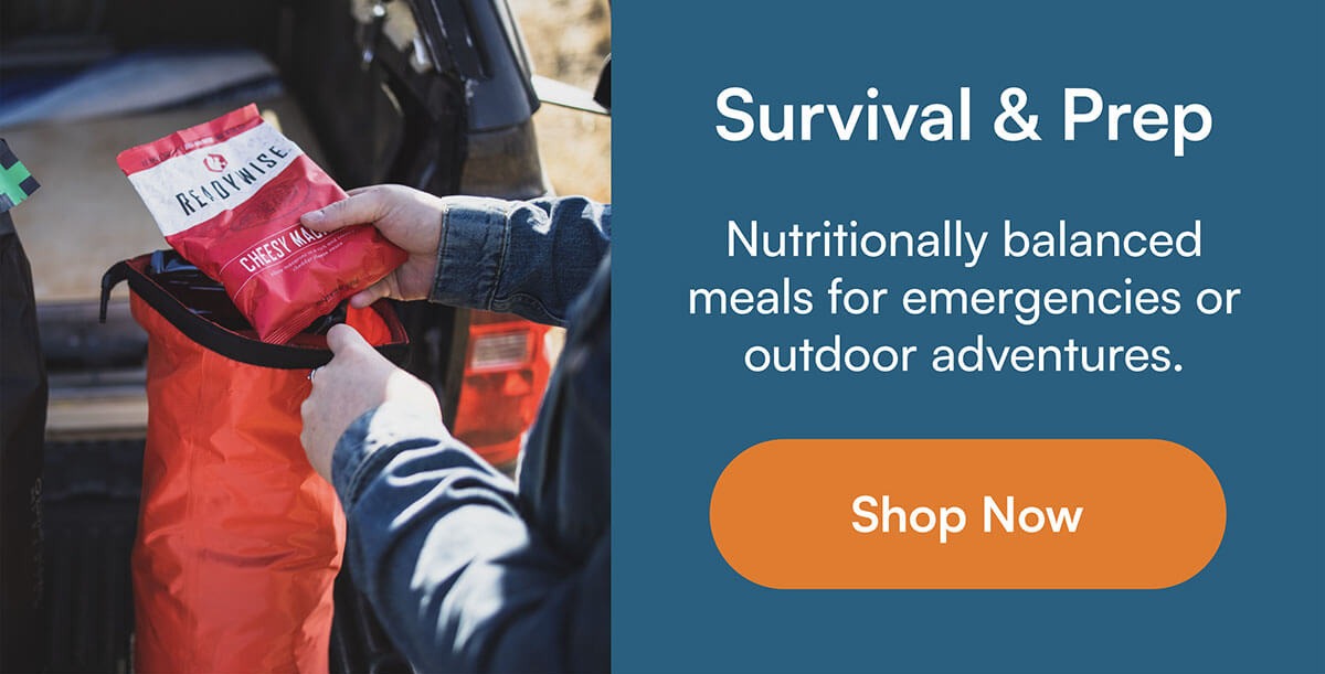 Survival and Prep. Nutritionally balanced meals for emergencies or outdoor adventures.