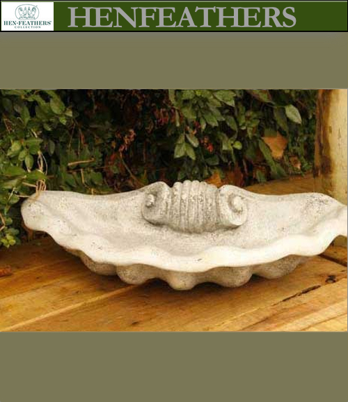 Grotto Scallop Shell Birdbath