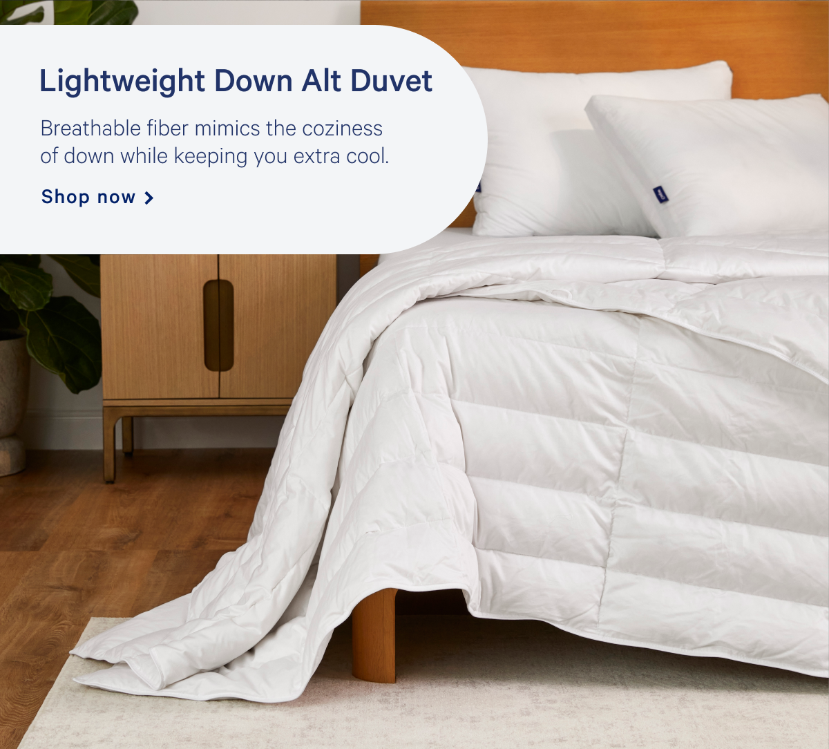 Lightweight Down-Alt Duvet >> Breathable fiber mimics the coziness of down while keeping you extra cool. >> Shop now >>