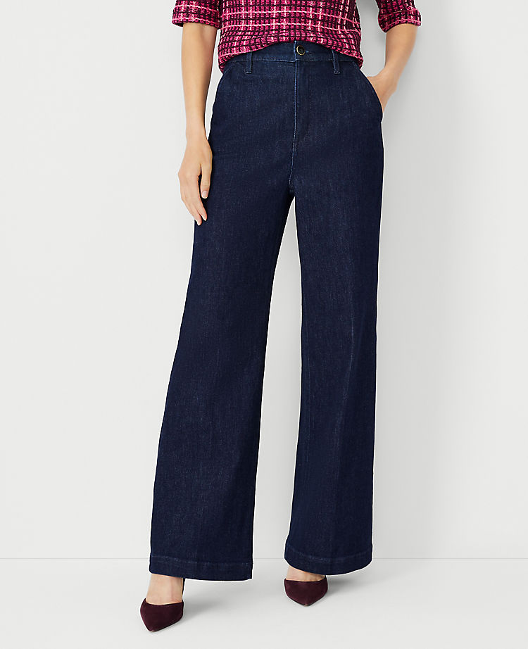 High Rise Trouser Jeans in Classic Rinse Wash