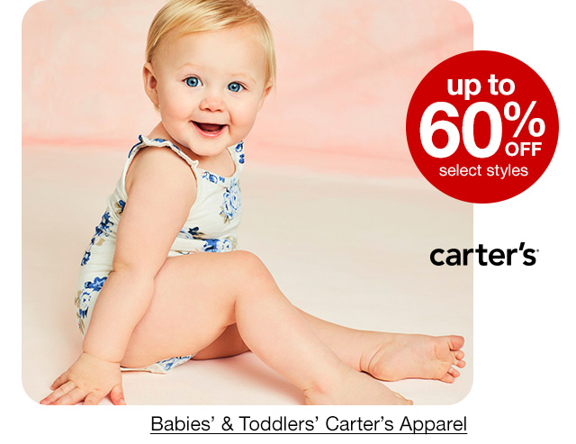 up to 60% off select styles Babies' & Toddlers' Carter's Apparel