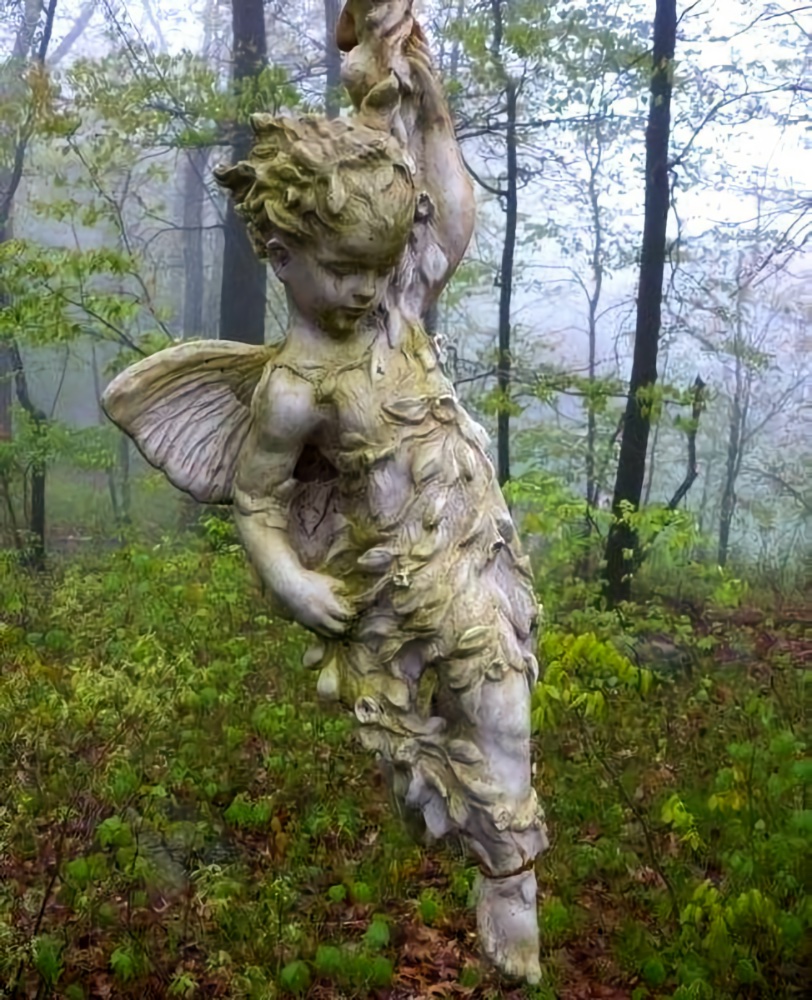 Fairy on Vine Garden Sculpture