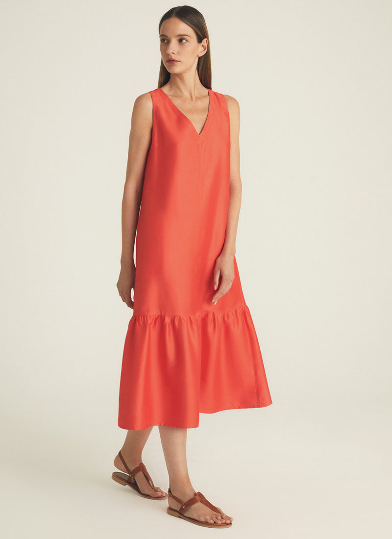 Image of Dress With Flounce Hem