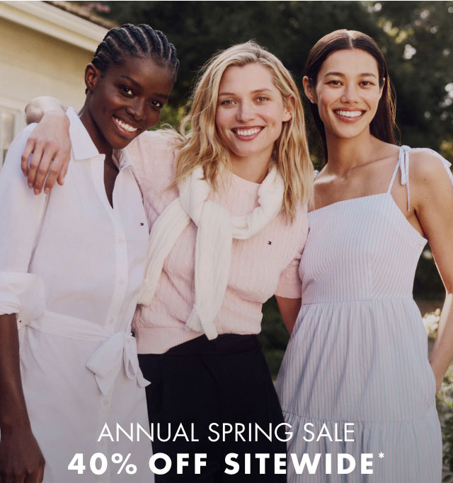 Annual Spring sale                                            40% off sitewide*                                         