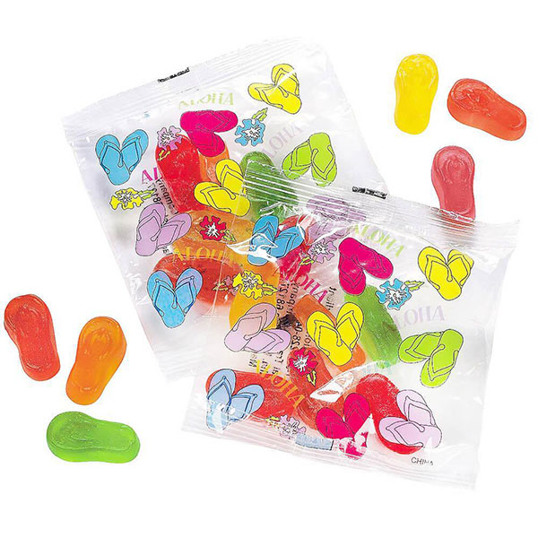 129906 - Gummy Flip Flops Candy Packs: 20-Piece Bag