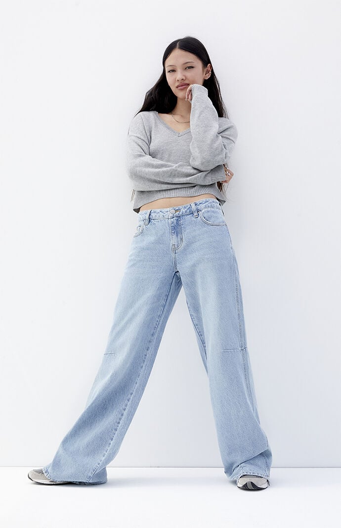 Image: Casey Light Indigo Seam Low Rise Baggy Jeans