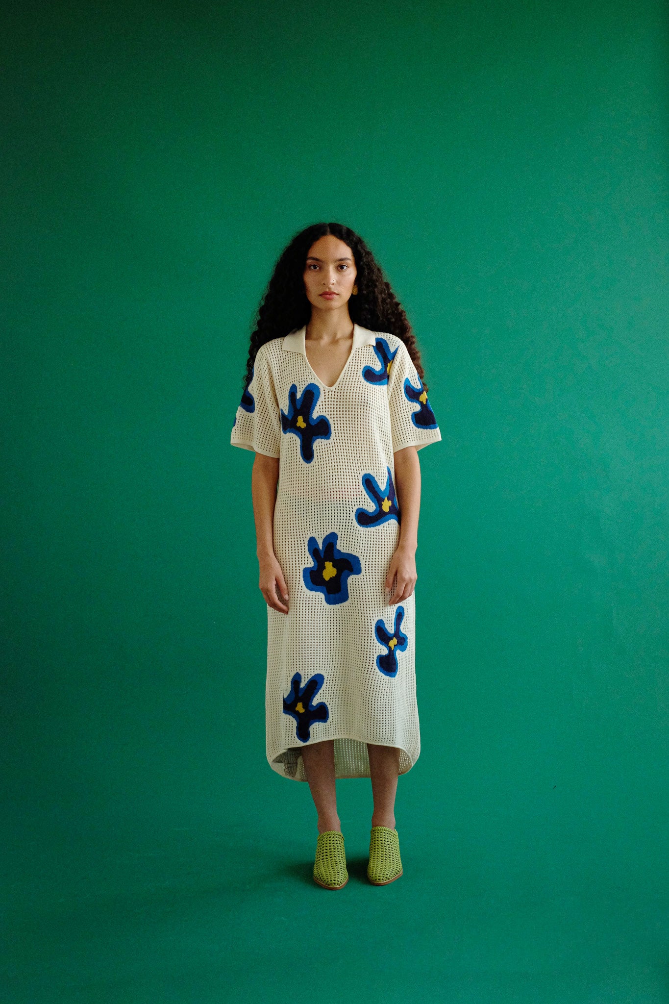 Image of lucia dress in sapphire floral