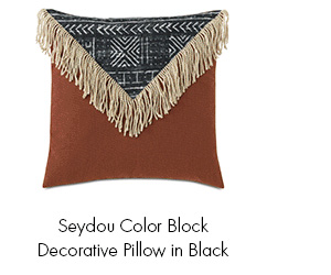 Seydou Color Block Decorative Pillow in Black