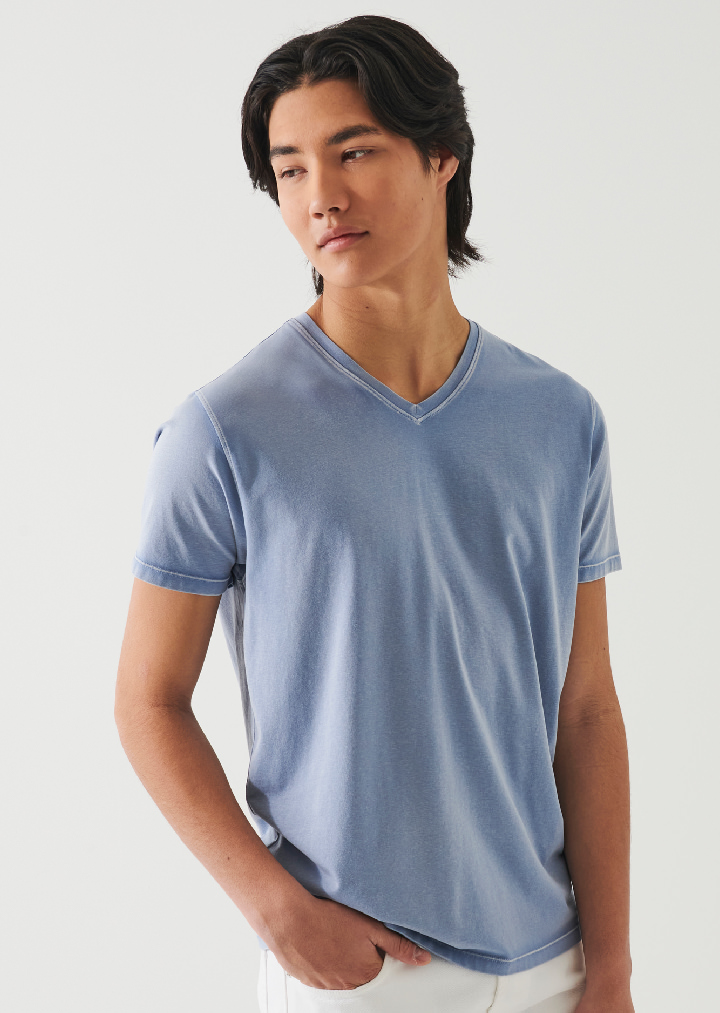 PIMA COTTON STRETCH VINTAGE WASH V-NECK T-SHIRT