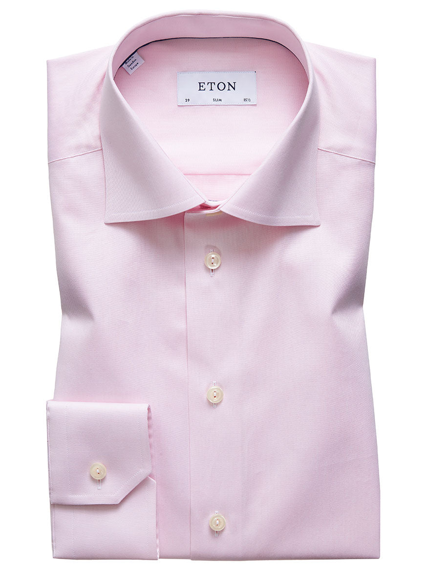 Image of Eton Slim Fit Pink Signature Twill Dress Shirt