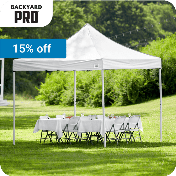 15% off Backyard Pro Canopies