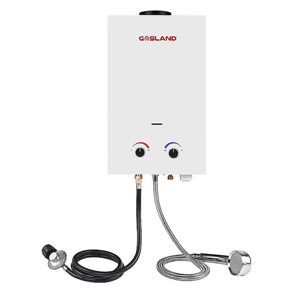 GASLAND 2.11GPM 8L Portable Tankless Propane Water Heater - 55,000 BTU White