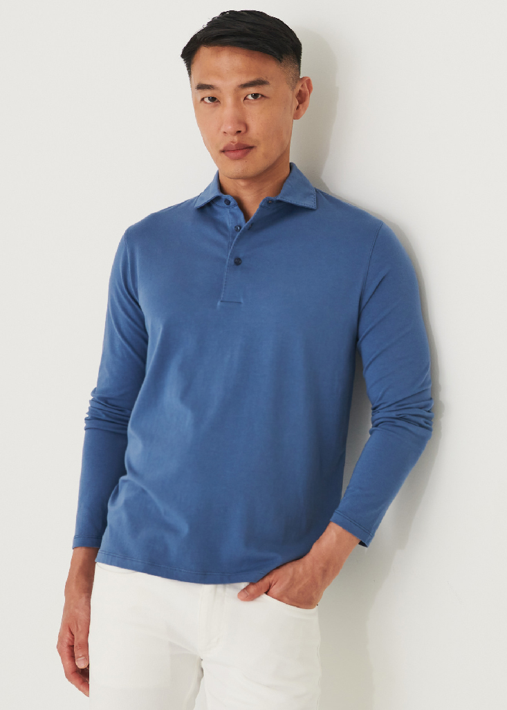 PIMA COTTON STRETCH LONG SLEEVE POLO