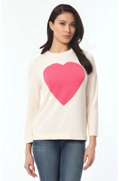 Sweetheart Long Sleeve Crew Neck Sweater