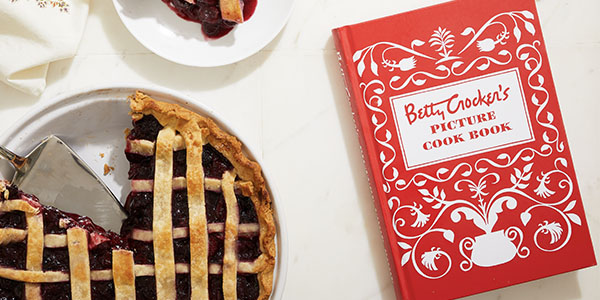 Betty Crocker's Picture Cook Book with blueberry pie