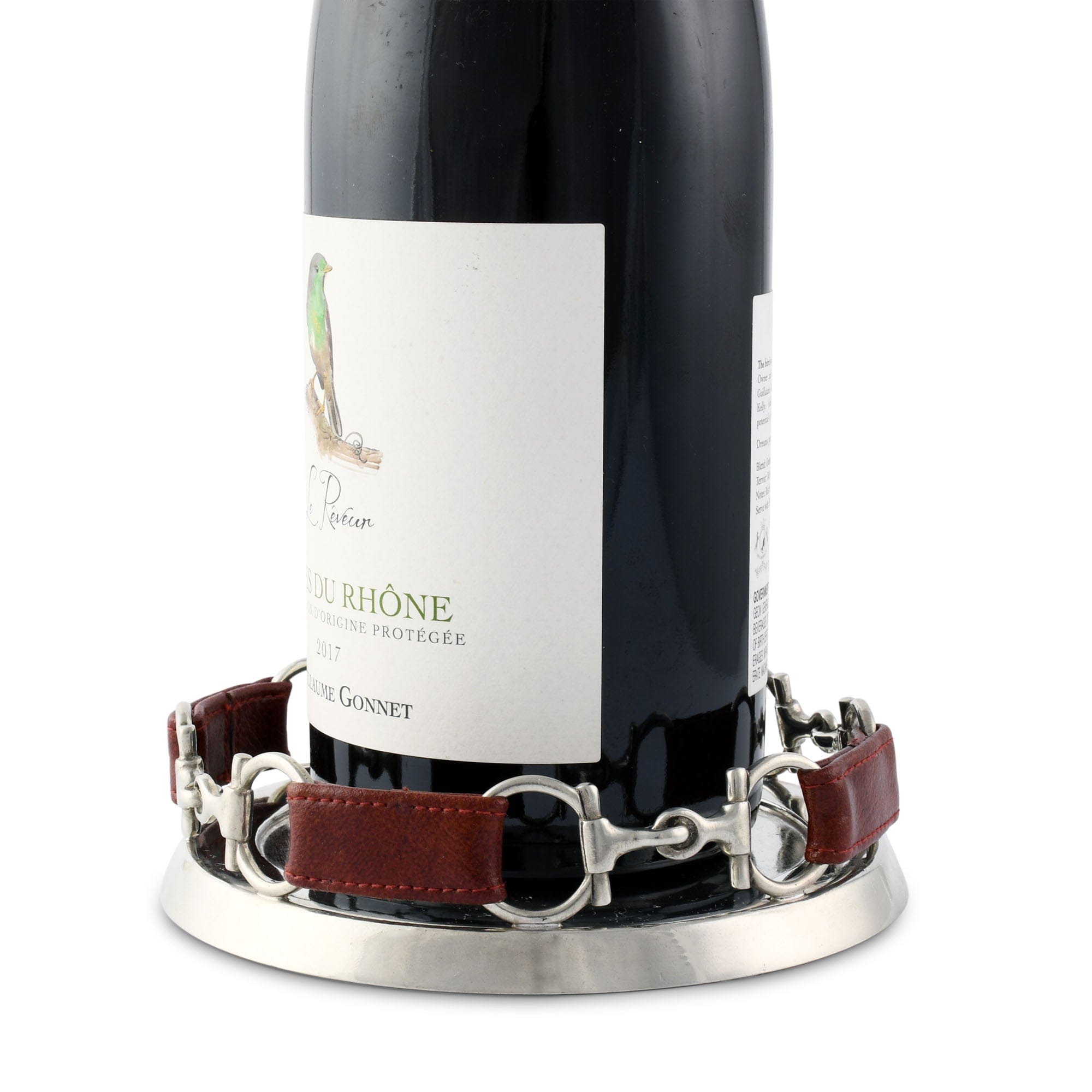 Image of Equestrian Horse Bit Leather Wine Coaster