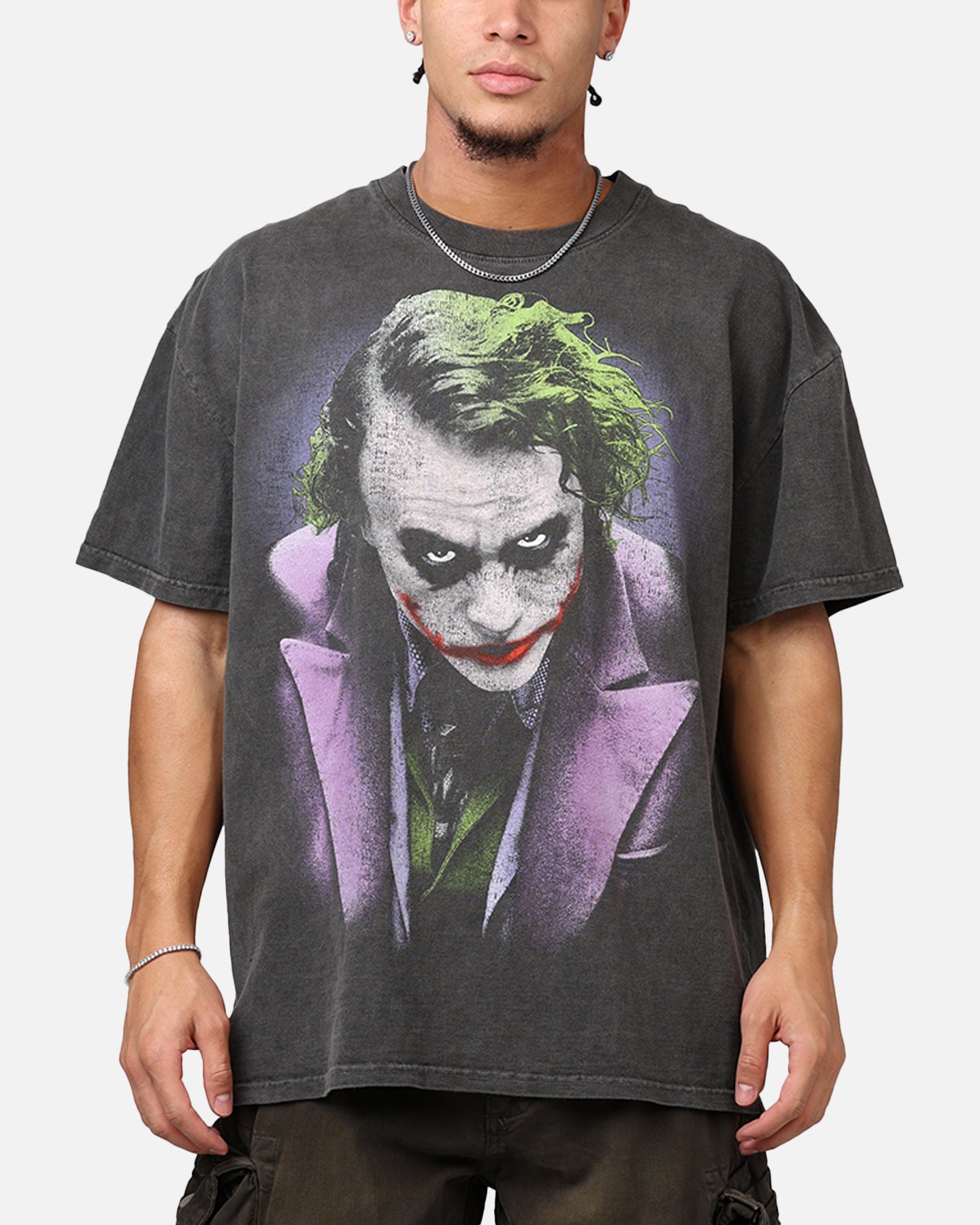 Image of American Thrift X DC Batman The Joker Magic Trick Heavyweight T-Shirt Black Wash