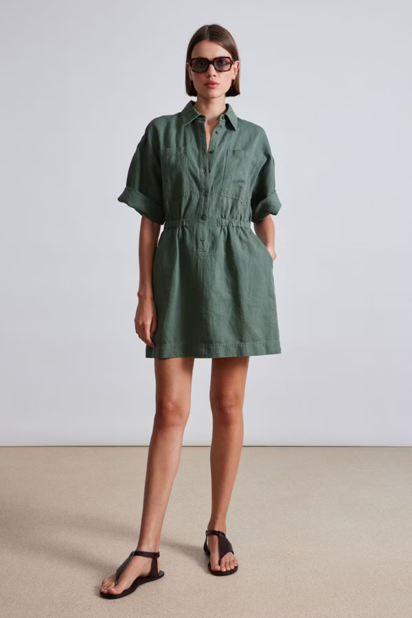 Apiece Apart Palmera Mini Dress - Thyme