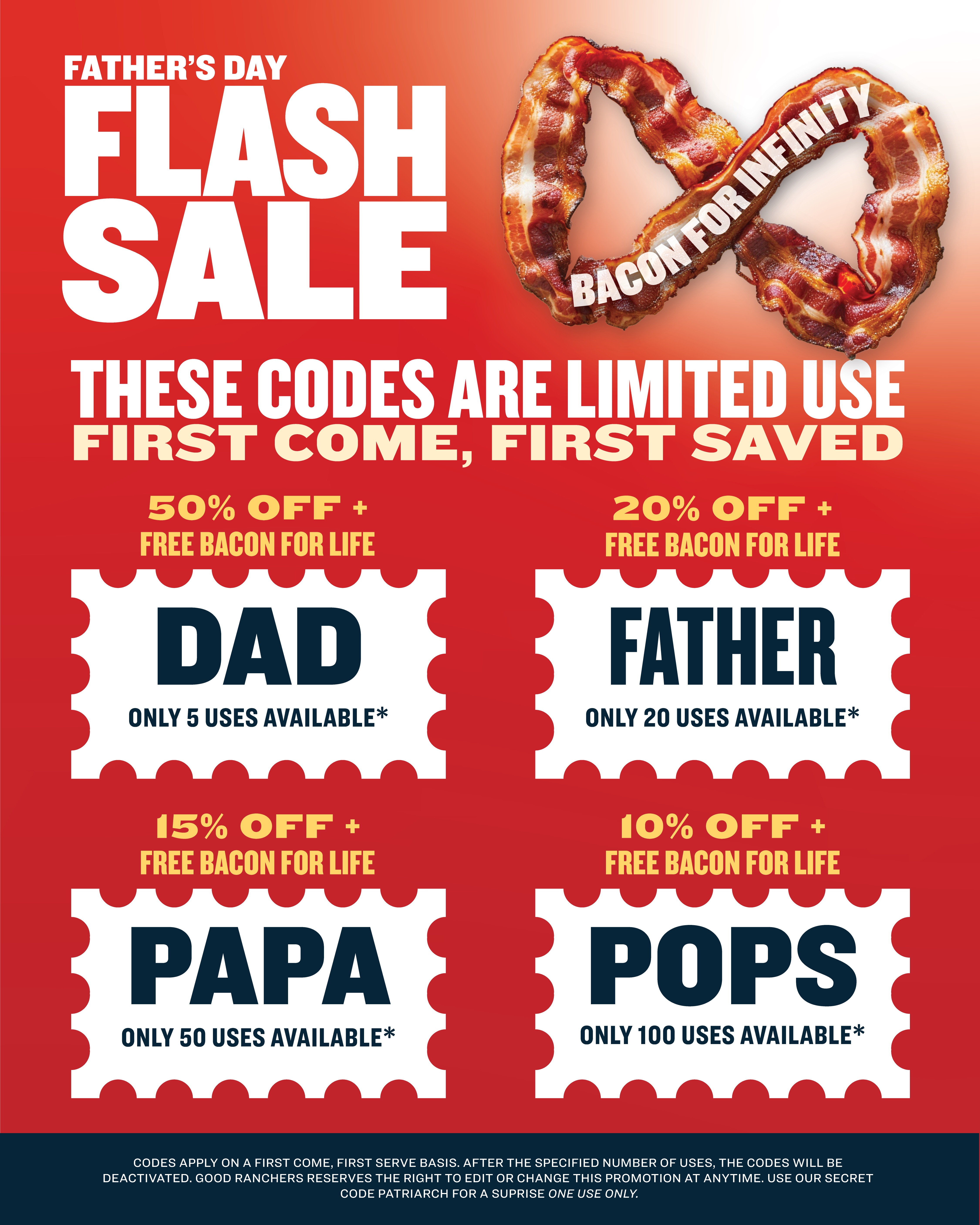 Father's Day Flash Sale - Get Up To 50% OFF + Free bacon for life