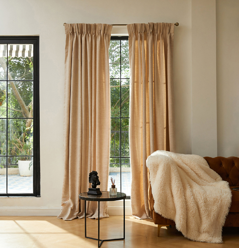 Custom Ambient Linen Blend Textured Room Darkening Curtain